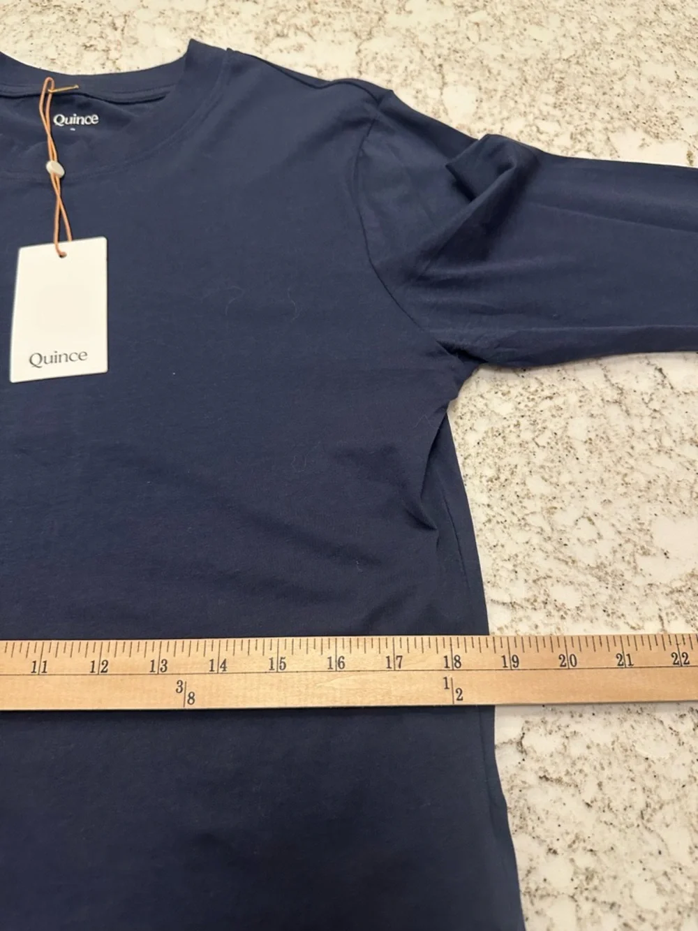 Quince Women’s Bundle of Navy and White Crew Neck Long Sleeve Tees - Picture 4 of 7